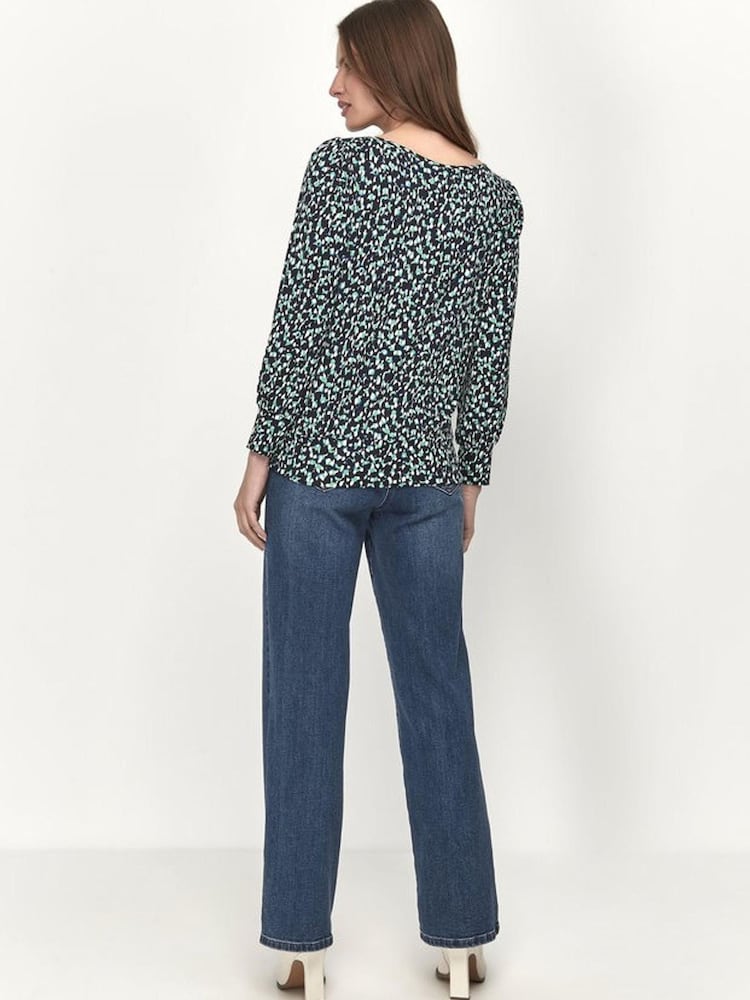 M&Co Green Petite Print Top - Image 2 of 3