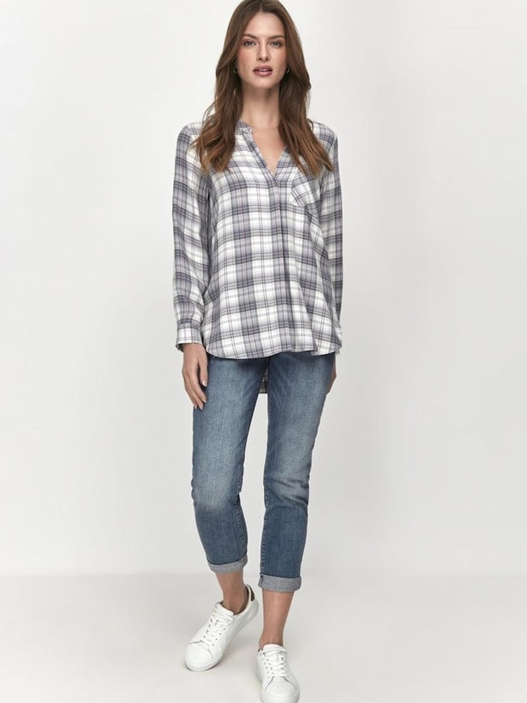 M&Co Blue Petite Check Shirt - Image 1 of 3 M&Co Blue Petite Check Shirt - Image 1 of 3