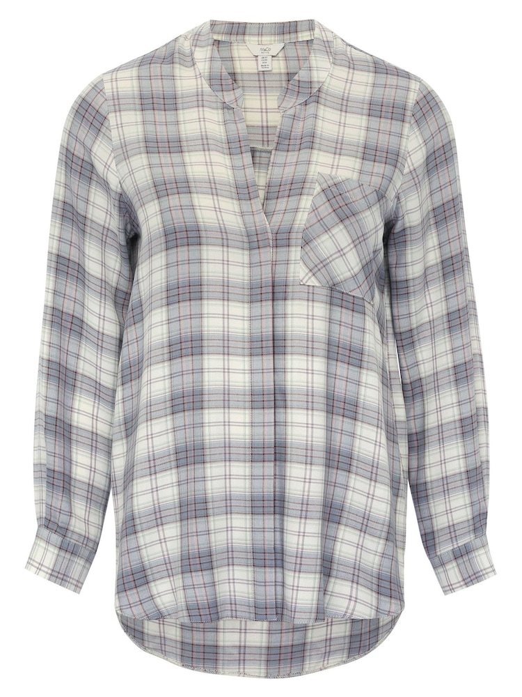 M&Co Blue Petite Check Shirt - Image 3 of 3