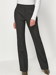 M&Co Grey Check Print Bootcut Trousers - Image 1 of 3