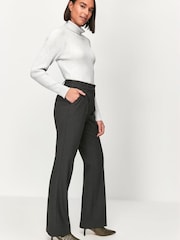M&Co Grey Check Print Bootcut Trousers - Image 3 of 3