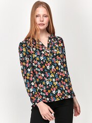 Черный топ с цветочным принтом M&Co - Изображение 1 из 3