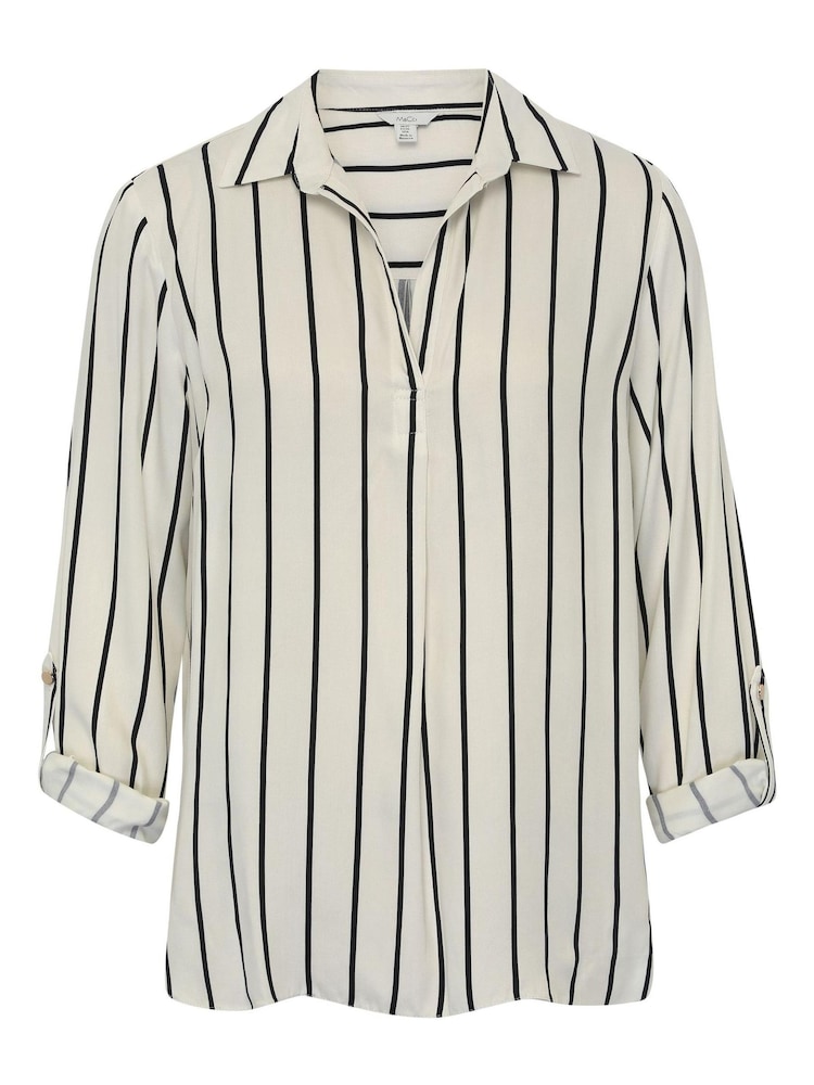 M&Co Schlupf-Oberteil für Damen mit breiten Streifen, Weiß - Bild 3 von 3
