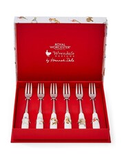 Wrendale Set of 6 White Royal Worcester Christmas Pastry Forks - Image 3 of 4