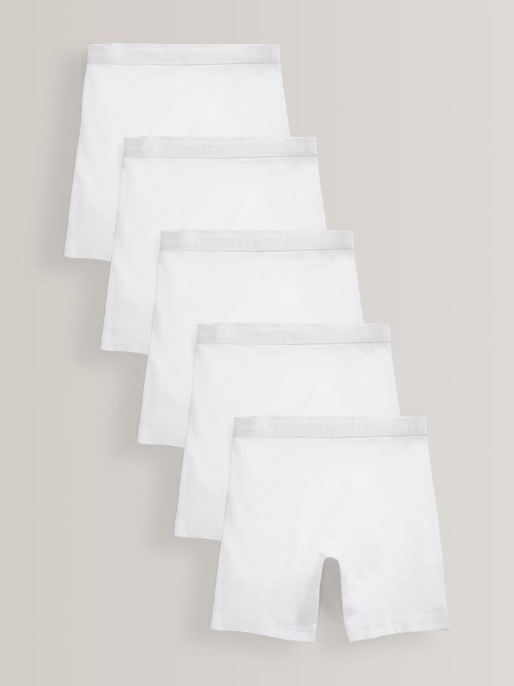 White Long Leg Short Briefs 5 Pack (2-16yrs) - Image 1 of 3