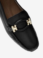 Black Extra Wide Fit Forever Comfort® Leather Hardware Driver Shoes - Image 1 of 5