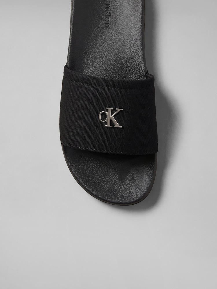 Calvin Klein Black Nemo - Canvas Signature Logo Sliders - Image 7 of 7