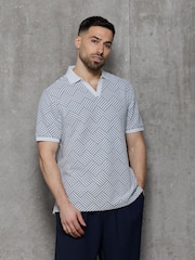 אפור - Kem Collection Jacquard Regular Fit Polo Shirt - תמונה 1 מתוך 4
