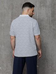 אפור - Kem Collection Jacquard Regular Fit Polo Shirt - תמונה 2 מתוך 4