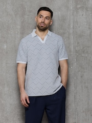 אפור - Kem Collection Jacquard Regular Fit Polo Shirt - תמונה 3 מתוך 4