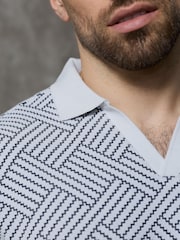 אפור - Kem Collection Jacquard Regular Fit Polo Shirt - תמונה 4 מתוך 4