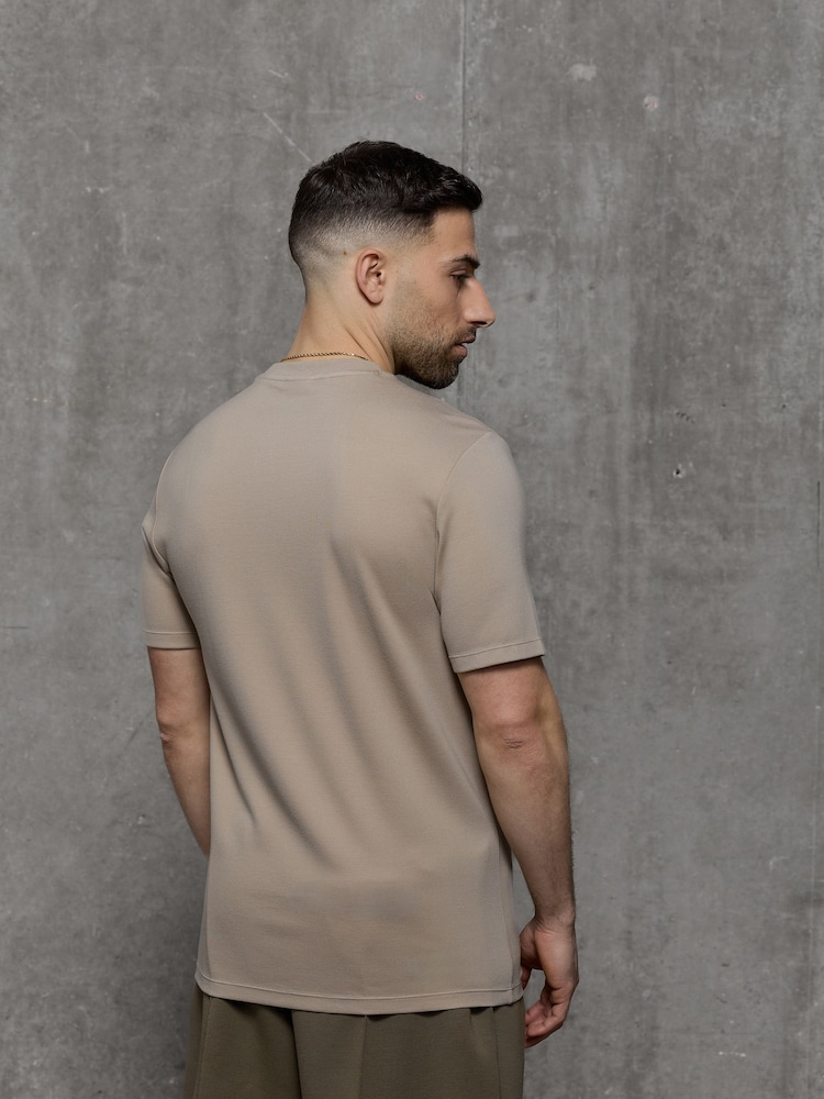 Kem Collection White/Taupe Slim Fit 2 Pack T-Shirt - Image 2 of 2 Kem Collection White/Taupe Slim Fit 2 Pack T-Shirt - Image 2 of 2