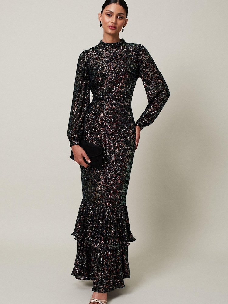 Phase Eight Natural Celeste Sequin Maxi Dress - Image 2 of 7