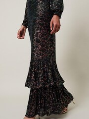 Phase Eight Natural Celeste Sequin Maxi Dress - Image 6 of 7