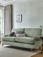 Laura Ashley Velvet Fern Green Round Rosanna Cushion - Image 3 of 5