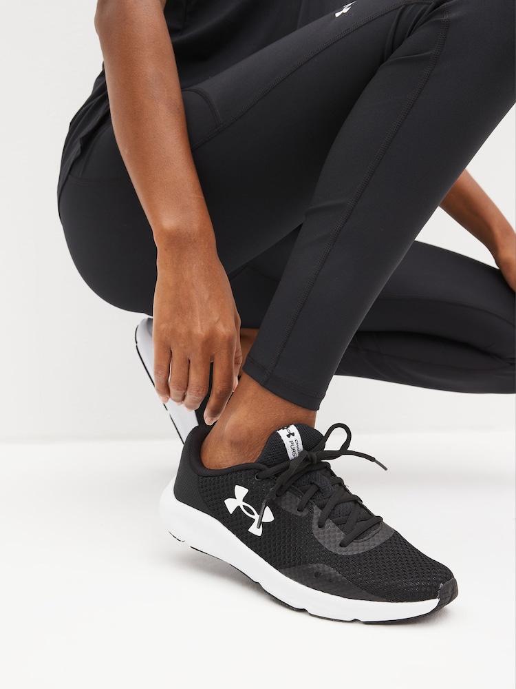 Under Armour Black/White Charged Pursuit 3 Trainers - Image 1 of 8