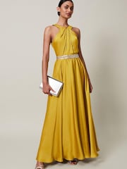 Phase Eight Yellow Vanessa Beaded Belt Maxi Dress - Image 1 of 6