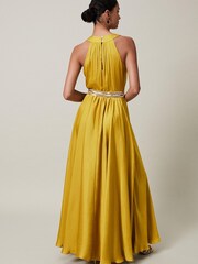 Phase Eight Yellow Vanessa Beaded Belt Maxi Dress - Image 2 of 6