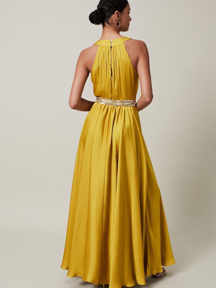 Phase Eight Yellow Vanessa Beaded Belt Maxi Dress - Image 2 of 6