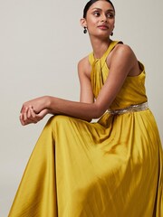 Phase Eight Yellow Vanessa Beaded Belt Maxi Dress - Image 4 of 6