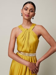 Phase Eight Yellow Vanessa Beaded Belt Maxi Dress - Image 5 of 6