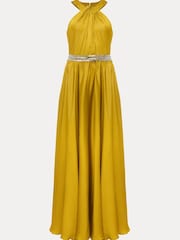 Phase Eight Yellow Vanessa Beaded Belt Maxi Dress - Image 6 of 6