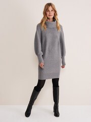 Phase Eight Grey Dahlie Knitted Jumper Dress - Image 1 of 6
