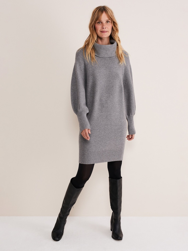 Phase Eight Grey Dahlie Knitted Jumper Dress - Image 1 of 6