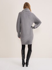 Phase Eight Grey Dahlie Knitted Jumper Dress - Image 2 of 6