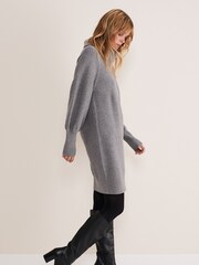 Phase Eight Grey Dahlie Knitted Jumper Dress - Image 3 of 6