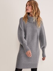 Phase Eight Grey Dahlie Knitted Jumper Dress - Image 4 of 6