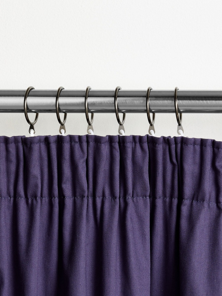 Pewter Grey 28mm Diameter Metal Curtain Pole Rings 6 Pack - Image 1 of 3