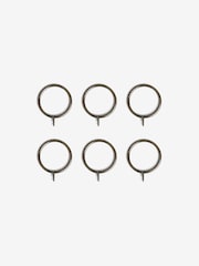 Pewter Grey 28mm Diameter Metal Curtain Pole Rings 6 Pack - Image 2 of 3