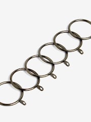 Pewter Grey 28mm Diameter Metal Curtain Pole Rings 6 Pack - Image 3 of 3