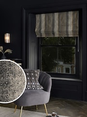 Black/Bronze Gold Ready Made Metallic Stripe Roman Blind - Image 1 of 1