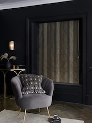 Black/Bronze Gold Ready Made Metallic Stripe Roman Blind - Image 2 of 5