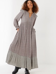 FatFace Black Salsey Geo Maxi Dress - Image 1 of 5