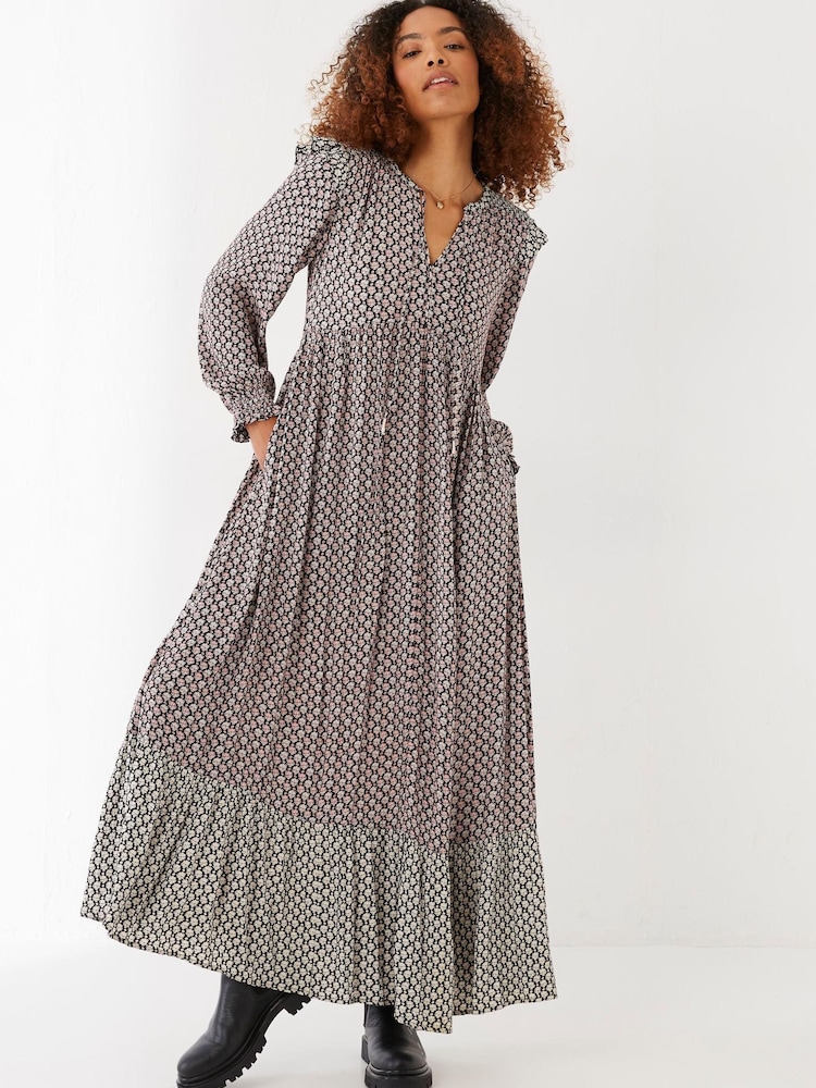 FatFace Black Salsey Geo Maxi Dress - Image 1 of 5