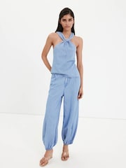 Mango Blue Balloon Trousers - Image 2 of 7