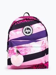 Hype. Dark Pink Stripe Crest Backpack - Image 1 of 6
