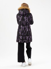 Hype. Girls Black Sketch Heart Holographic Parka Script Coats - Image 3 of 6