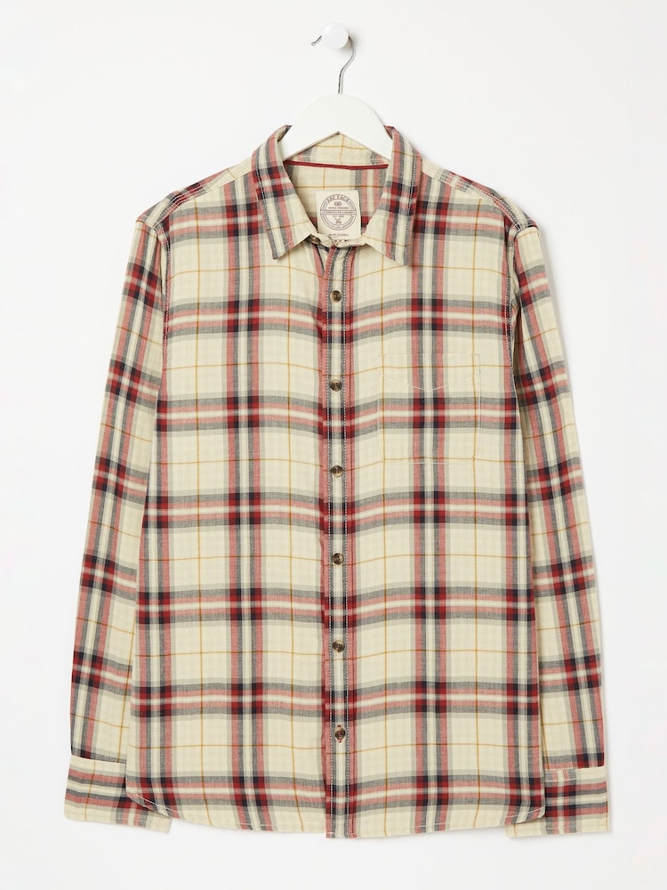 FatFace Natural Chesil Windowpane Shirt - Image 4 of 4
