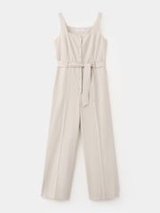 Mango Brown Linen Blend Jumpsuit - Image 1 of 3
