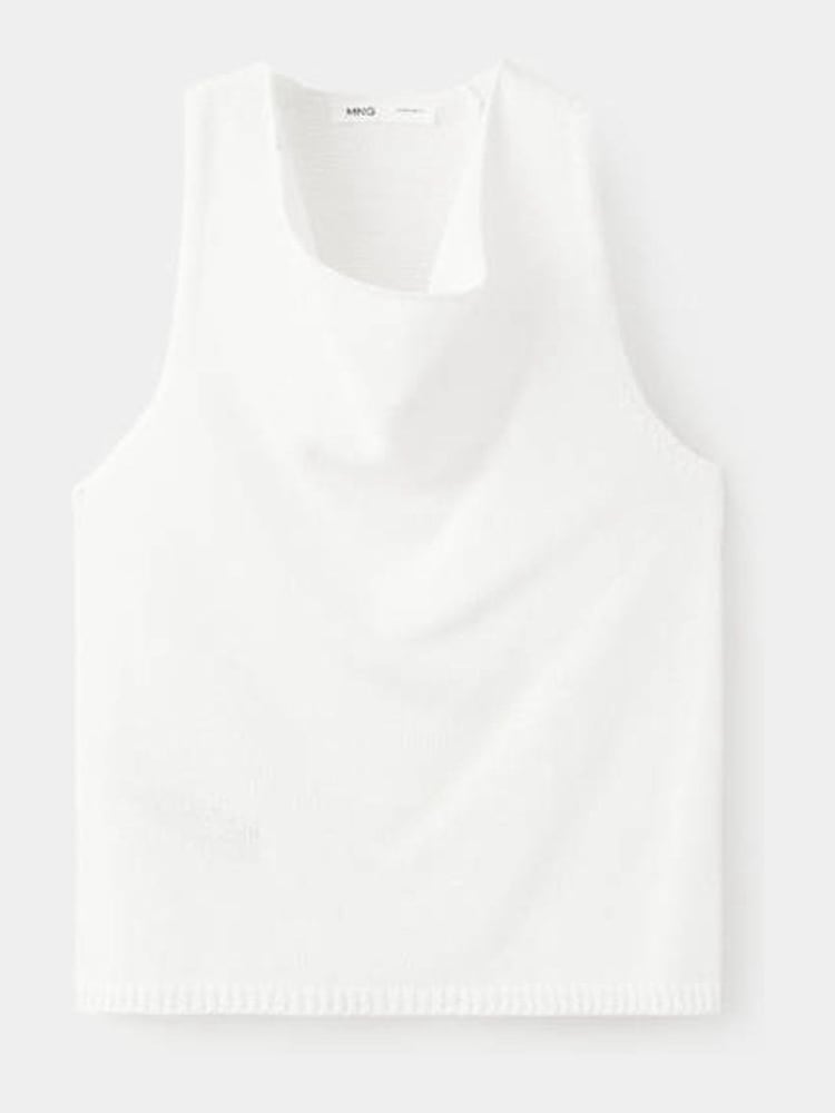 Mango White Cowl Neck Blouse - Image 1 of 3