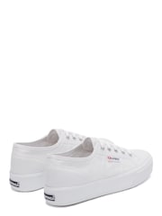 Superga White 2730 Mid Flatform Canvas Trainers - Image 3 of 5