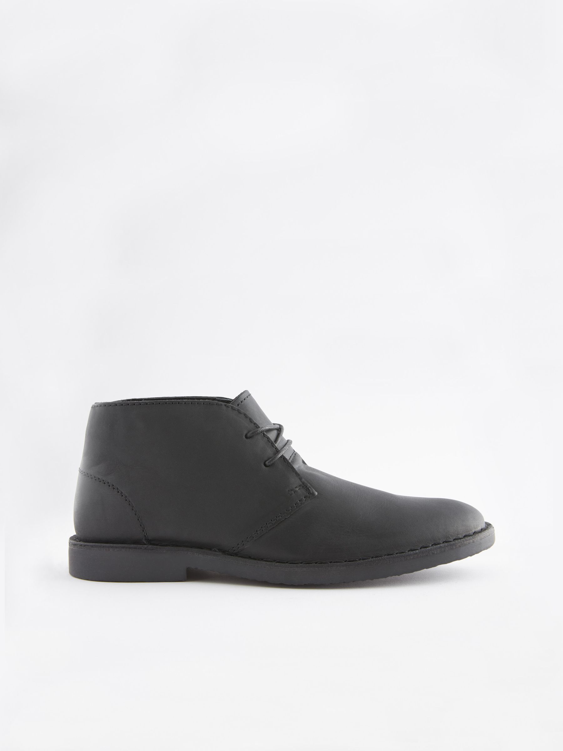 Leather desert boots black clearance