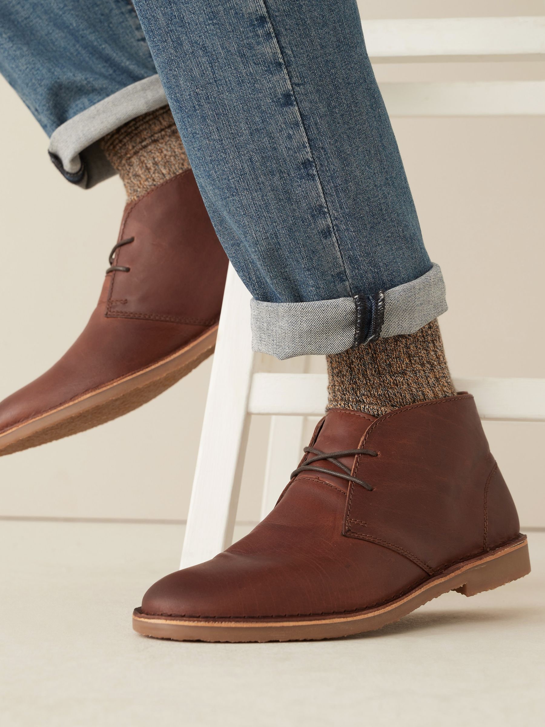 Tan leather desert boots store