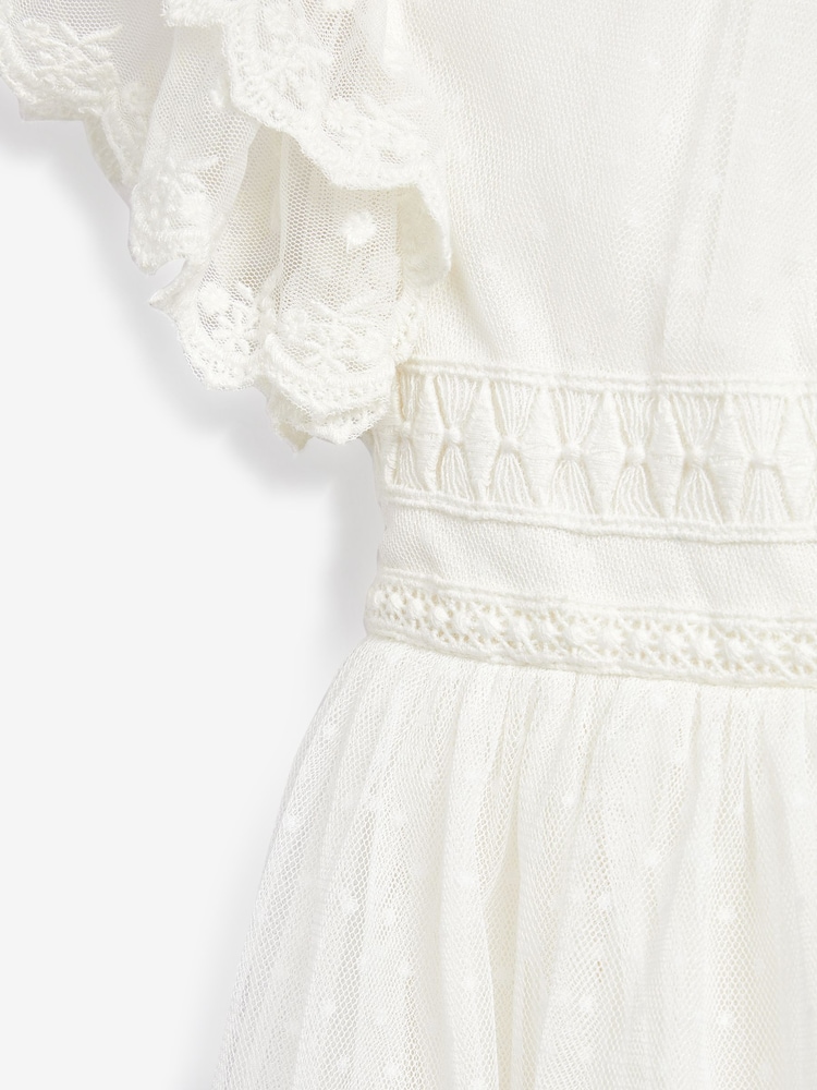 Ivory White Lace Bridesmaid Dress (3-16yrs) - Image 7 of 7