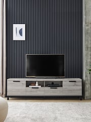Grey Bronx Up to 80 inch Oak Effect TV Unit - Image 1 of 10