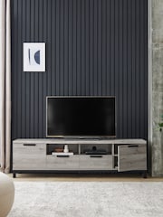 Grey Bronx Up to 80 inch Oak Effect TV Unit - Image 2 of 10
